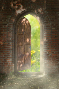 Door to new world. The door to paradise.